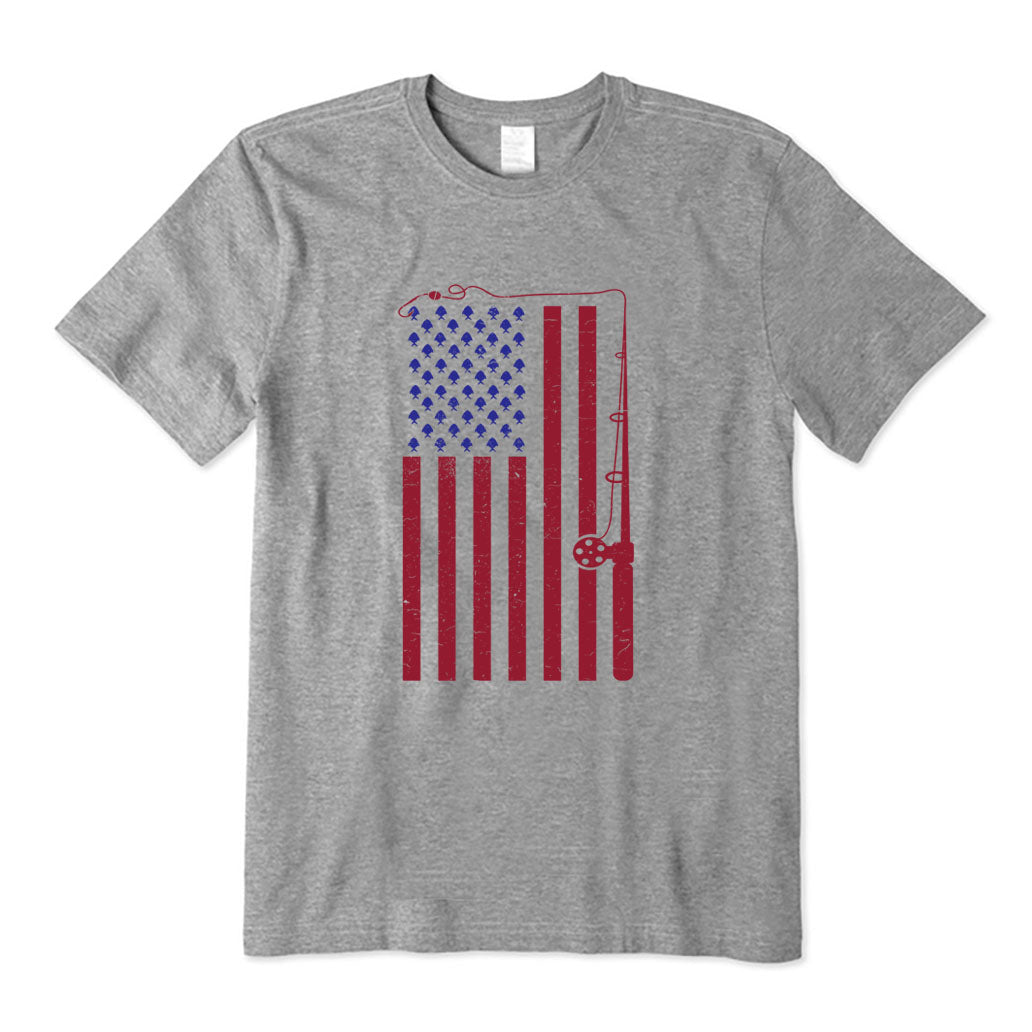 Fishing American Flag T-Shirt