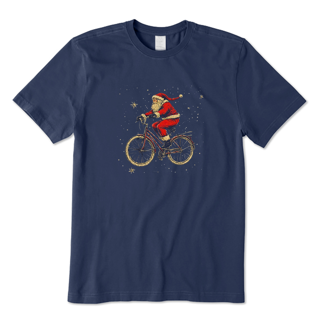 Santa Cycling Christmas T-Shirt