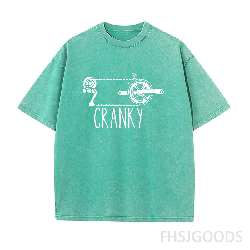 CRANKY Bicycle Drivetrain Unisex Distressed T-Shirt