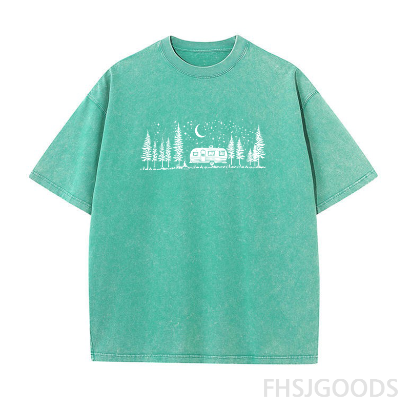 Night Sky Camper Unisex Distressed T-Shirt