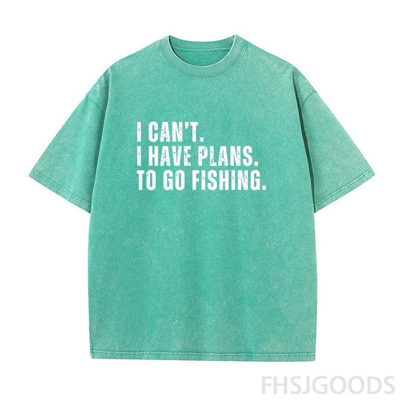 I Can't I Have Plans Go Fishing Unisex Distressed T-Shirt