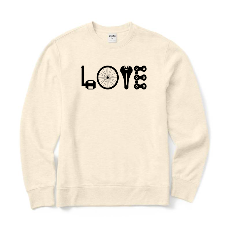 LOVE Spelled Out in Bike Sweatshirt