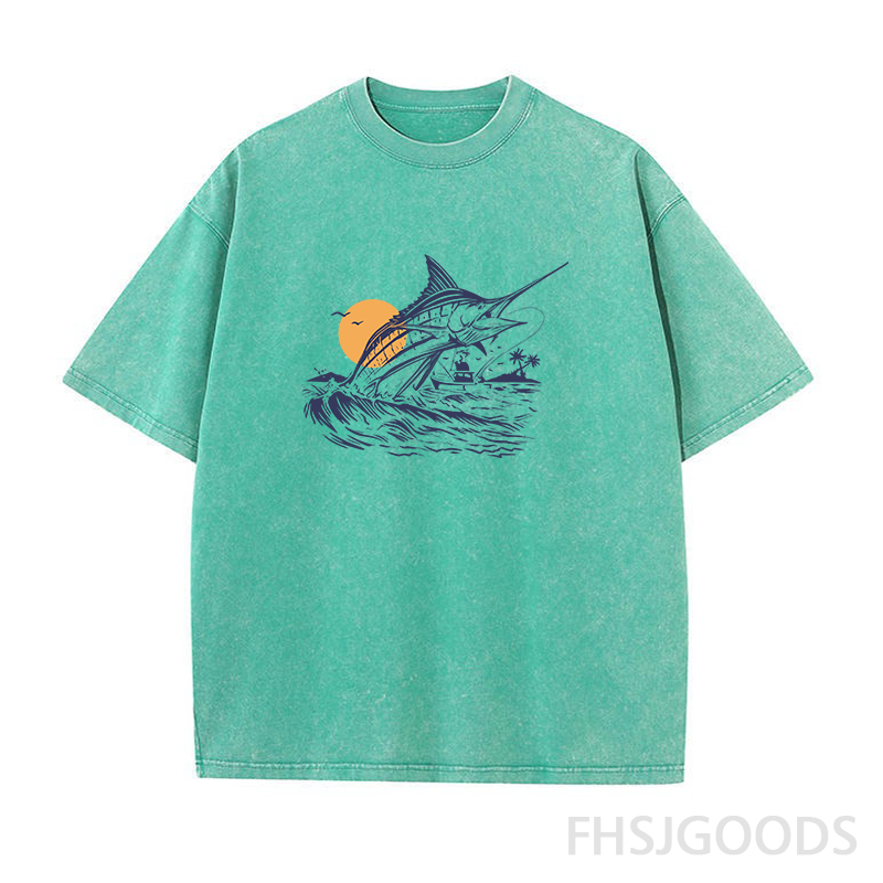 Caught A Big Marlin Unisex Distressed T-Shirt