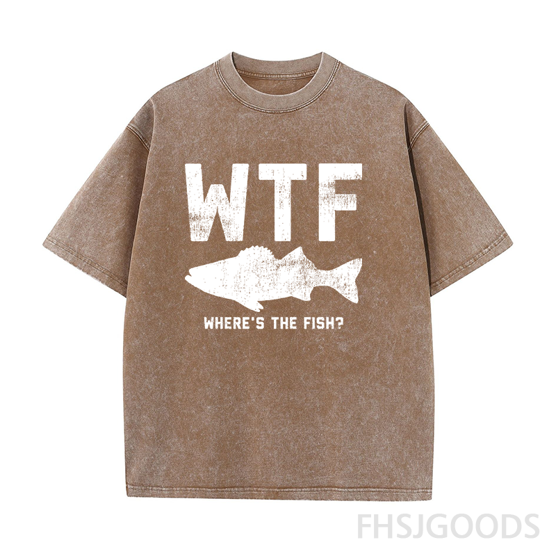 WTF Where's The Fish Unisex Distressed T-Shirt