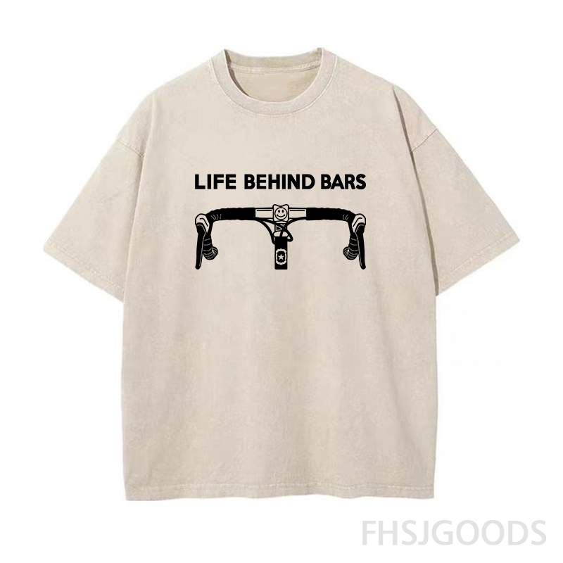 Life Behind Bars Cycling Unisex Distressed T-Shirt