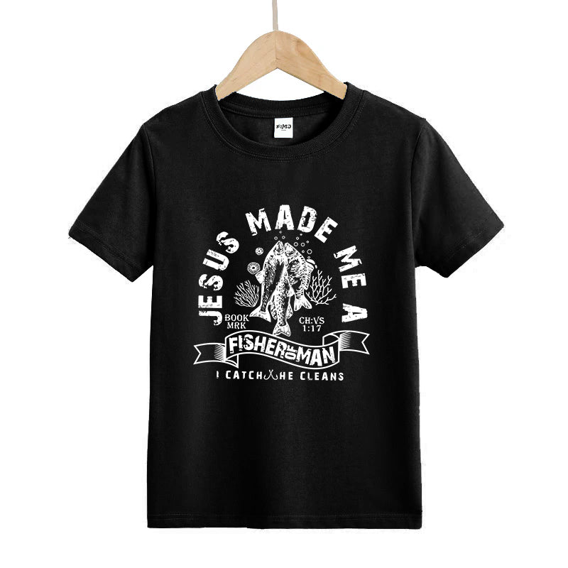 Jesus Made Me A Fisherman Kids T-Shirt