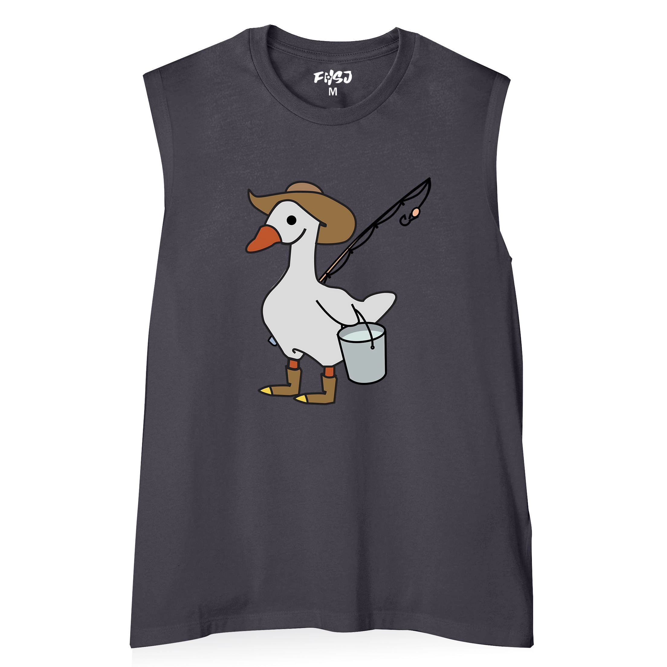 Women SILLY GOOSE GONE FISHING Tank Top