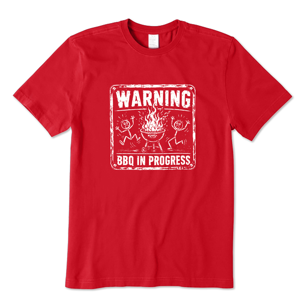 BBQ In Progress Warning Sign T-shirt