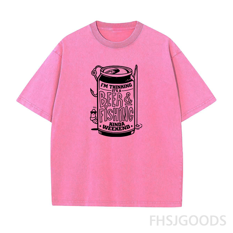 Beer and Fishing Unisex Distressed T-Shirt