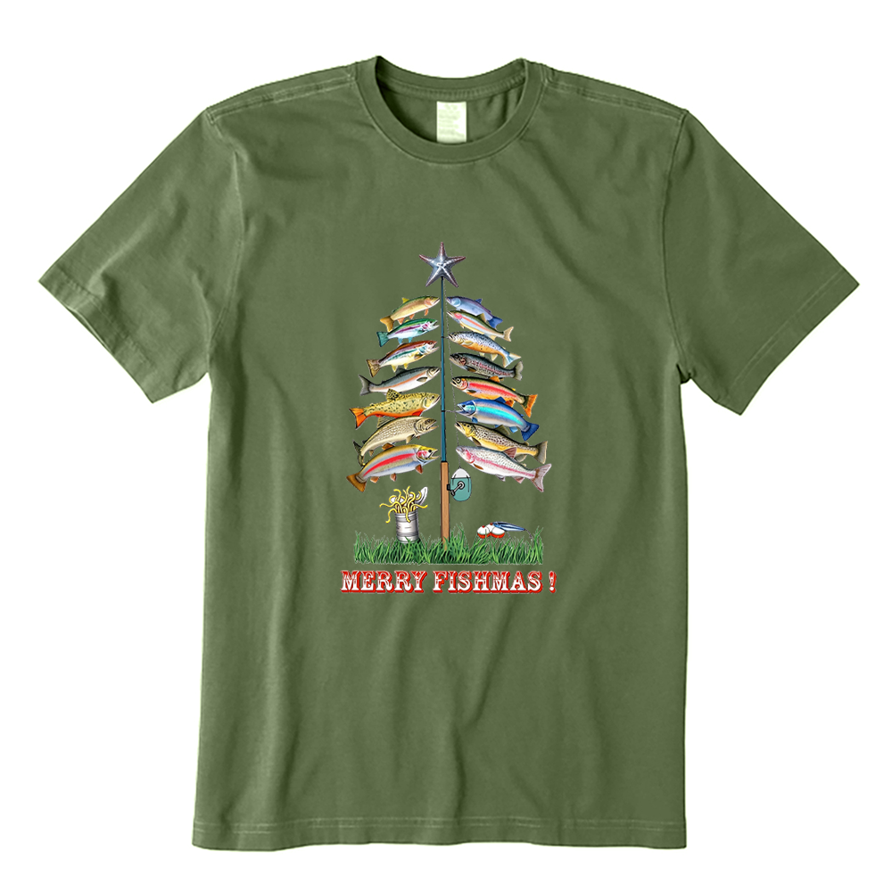 Merry Fishmas Christmas Fishes Tree T-Shirt