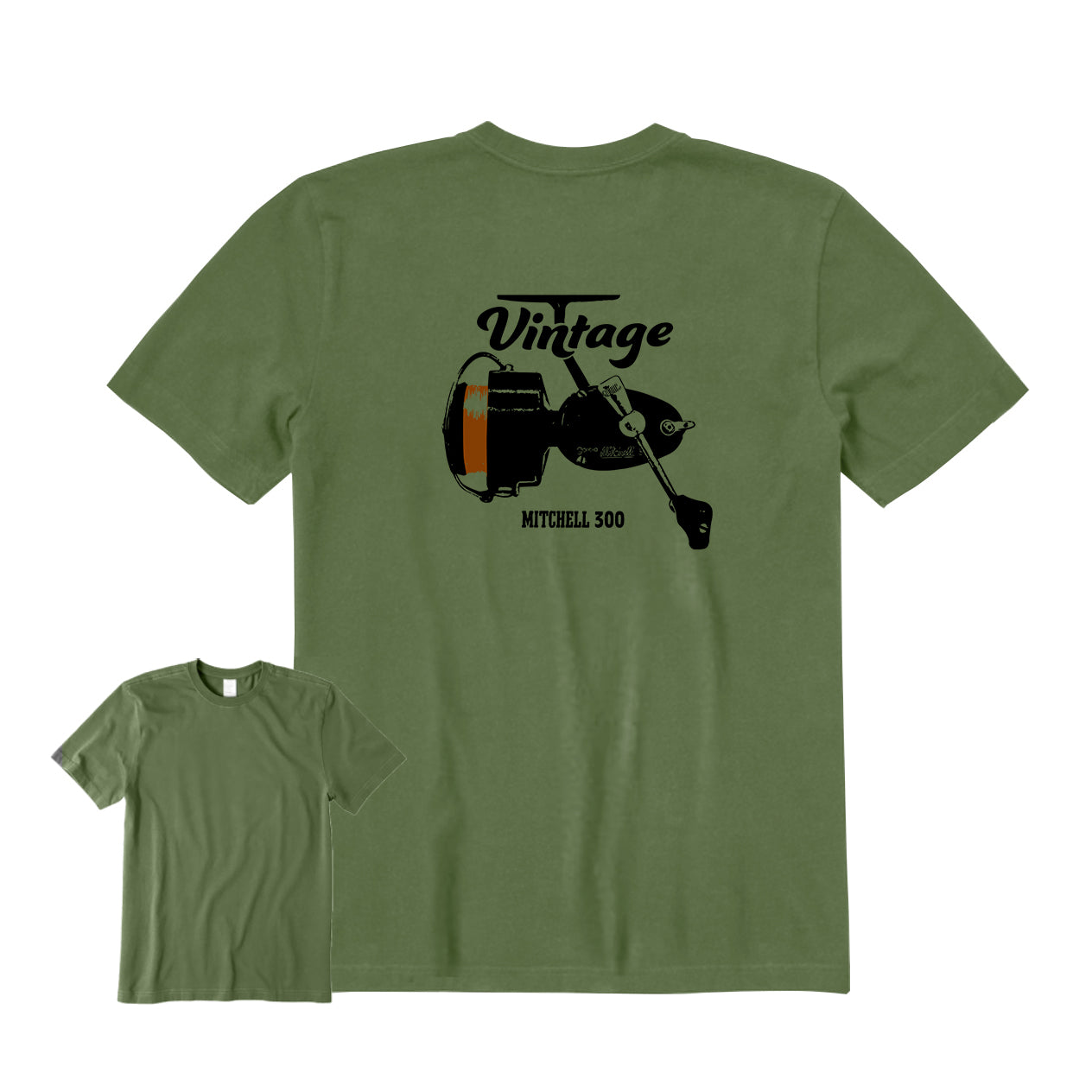 Vintage Mitchell 300 Fishing Reel Back Graphic T-Shirt