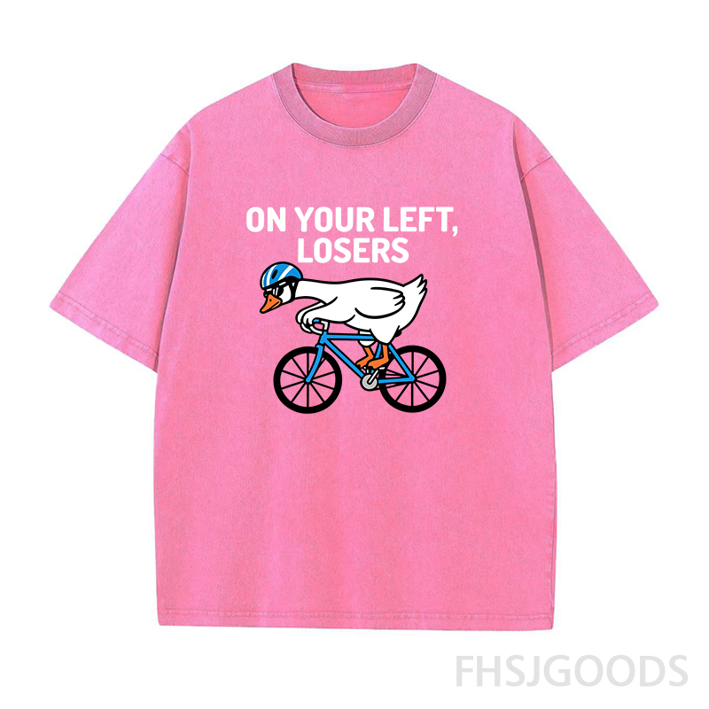 On Your Left Losers Cycling Unisex Distressed T-Shirt