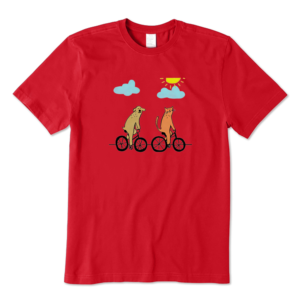 Dog & Cat on Bikes T-Shirt