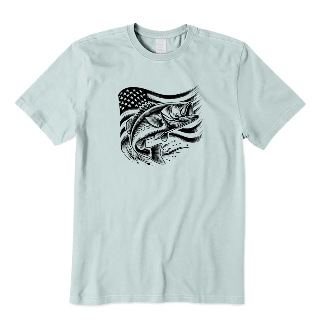 Bass Fishing USA Flag T-Shirt