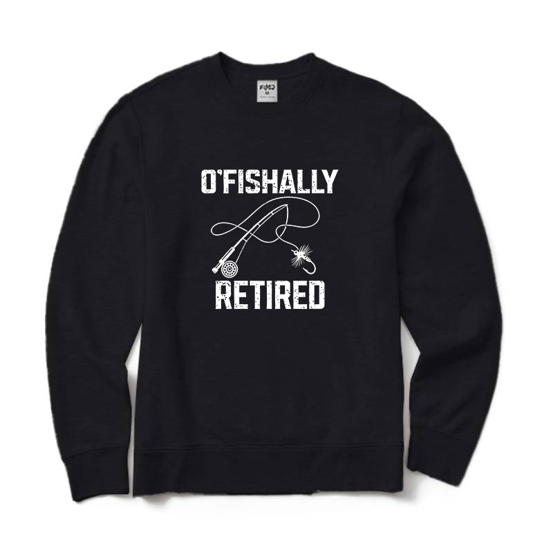 O‘fishally Retired Fly Fishing Crewneck Sweatshirt