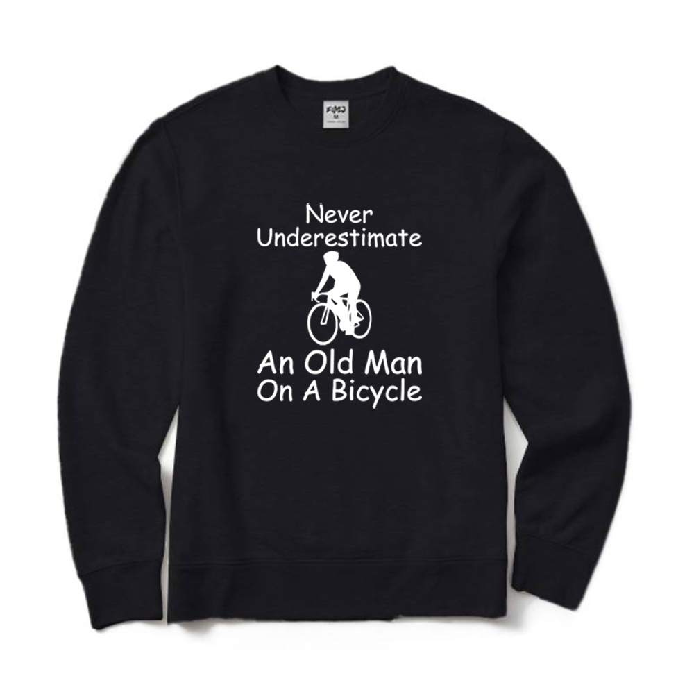 Cycling Lover Never Underestimate An Old Man On A Bicycle Crewneck Sweatshirt