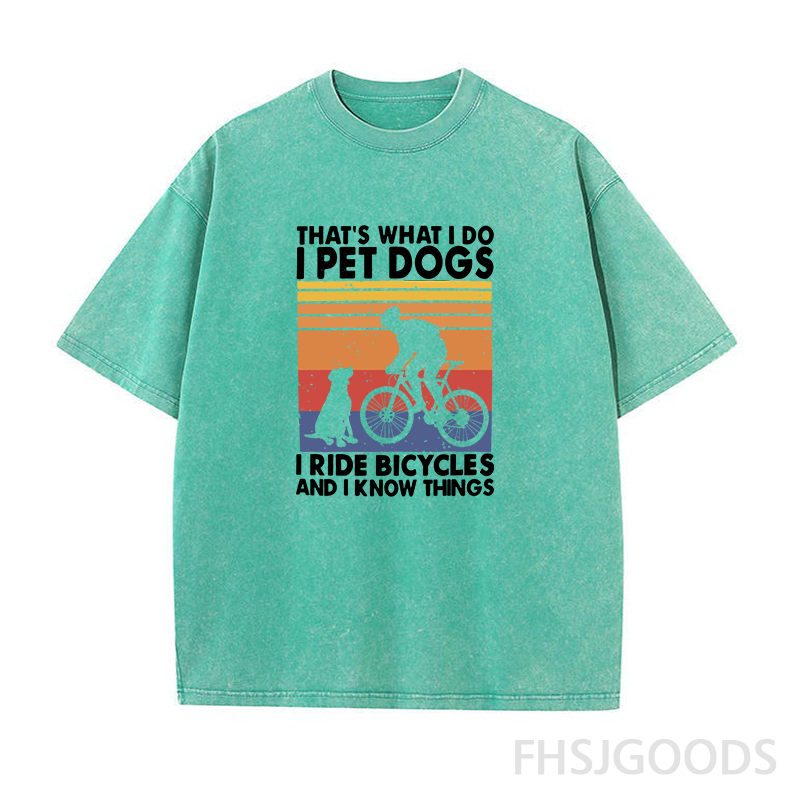Dog & Bicycle Lover Unisex Distressed T-Shirt