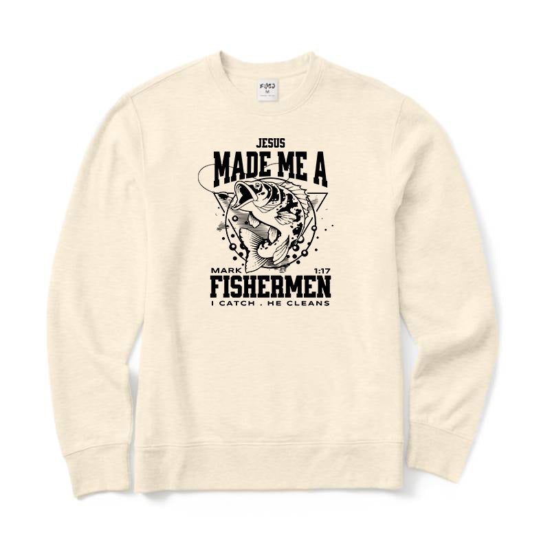 Jesus Made Me A Fishermen Crewneck Sweatshirt