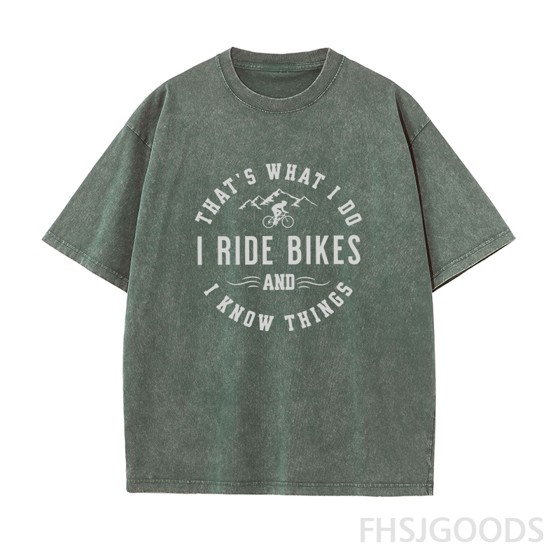 That's What I Do I Ride Bikes and Know Things Unisex Distressed T-Shirt
