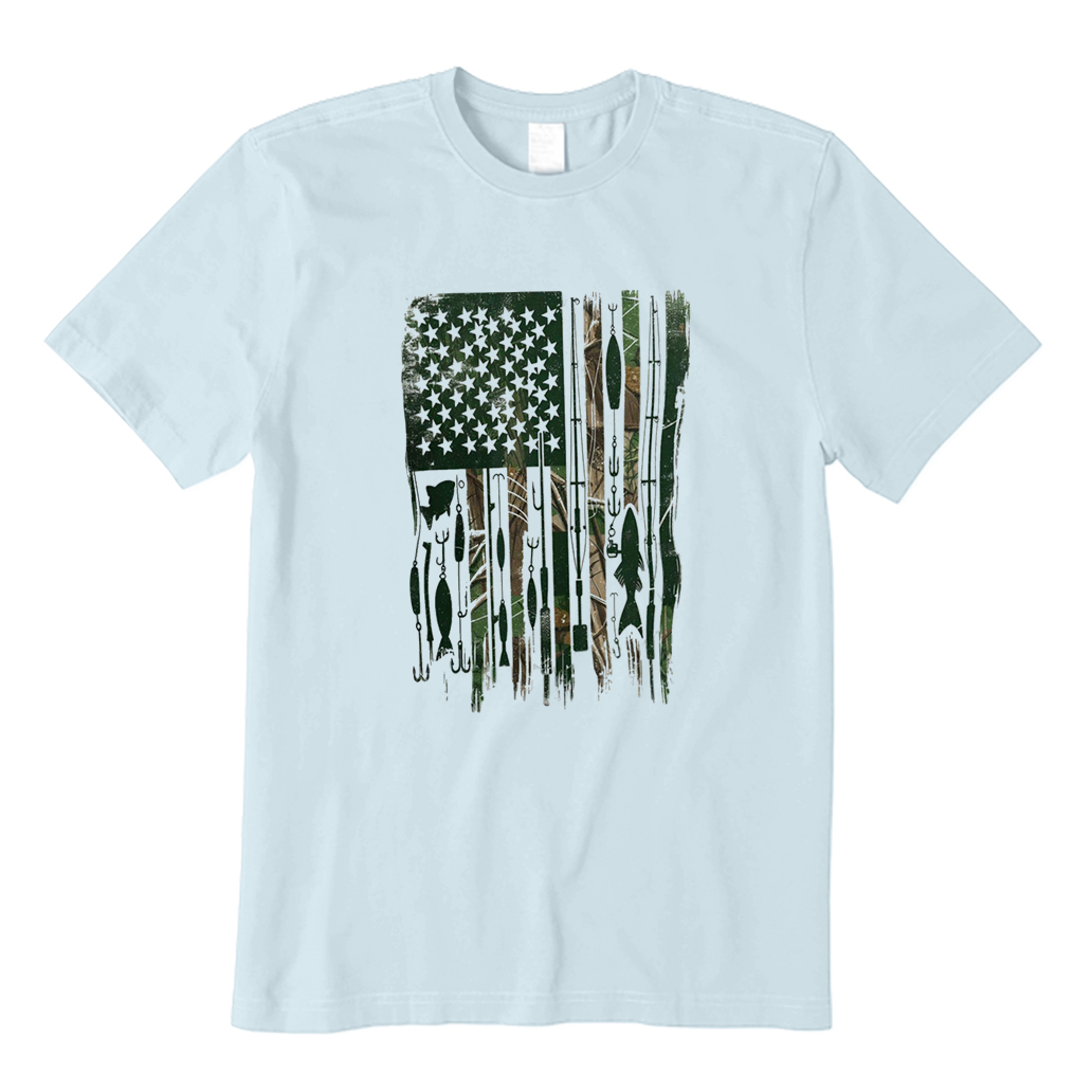 Fishing American Flag T-Shirt