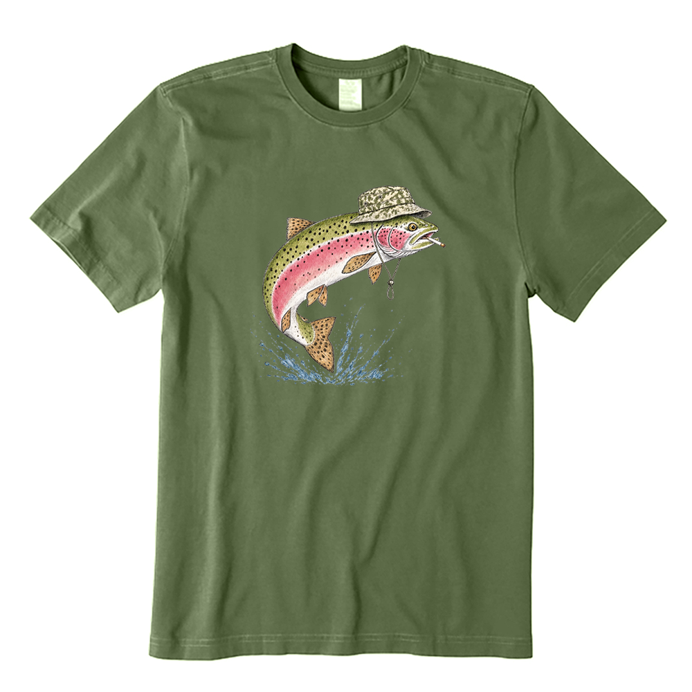 Rainbow Trout Smoking Cigarette T-Shirt