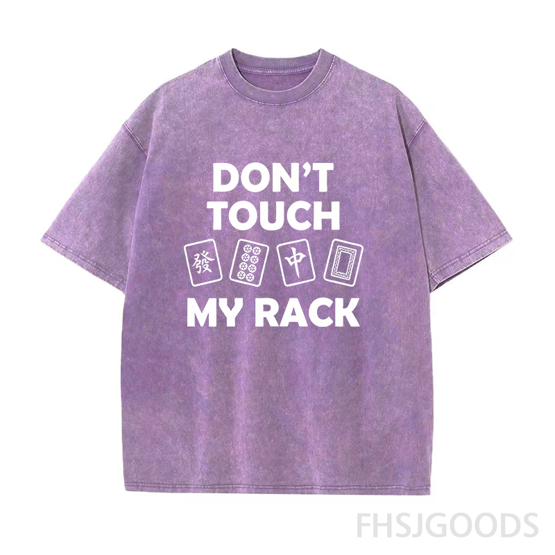 Don't Touch My Rack Mahjong Unisex Distressed T-Shirt