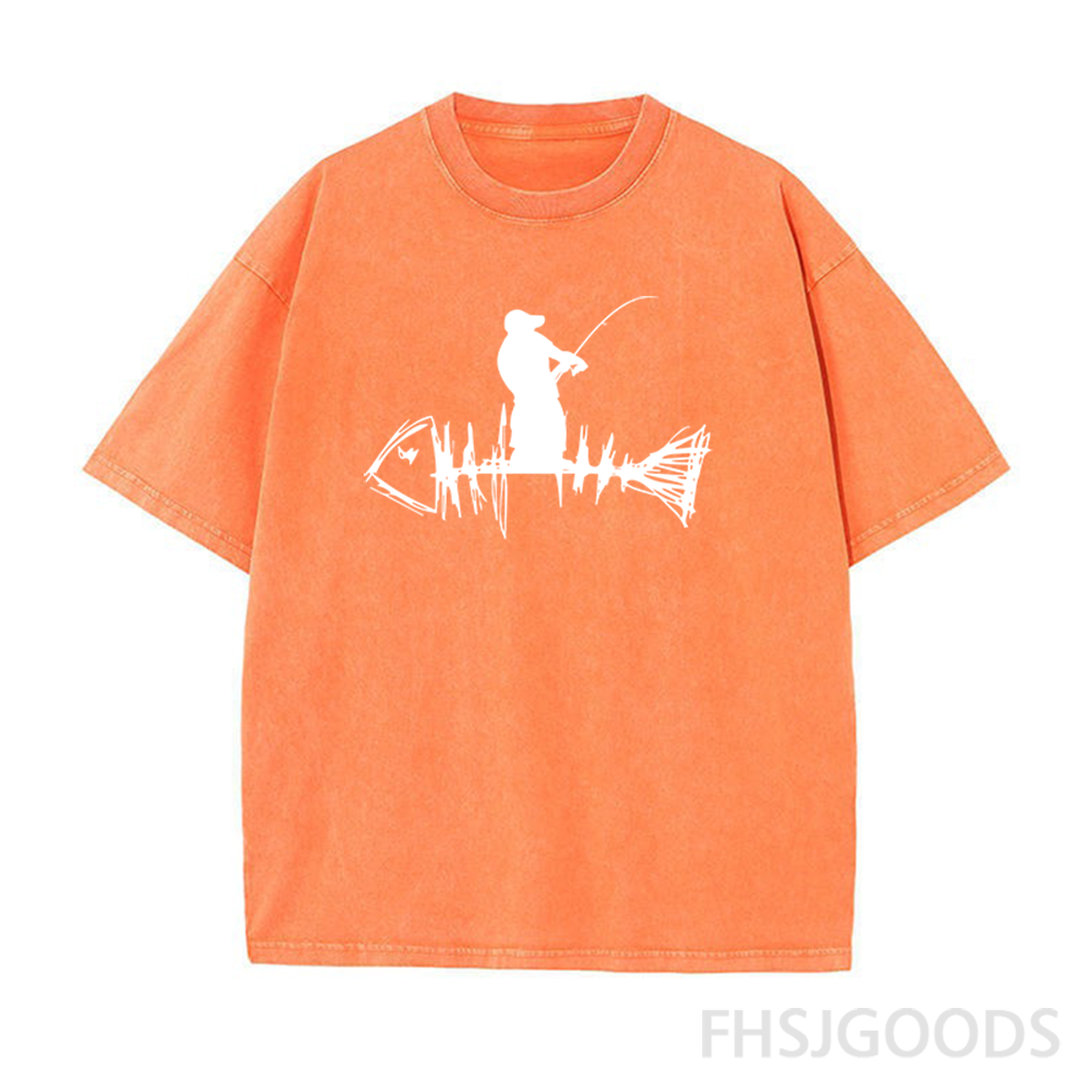 Fisherman Loves Fishing Unisex Distressed T-Shirt