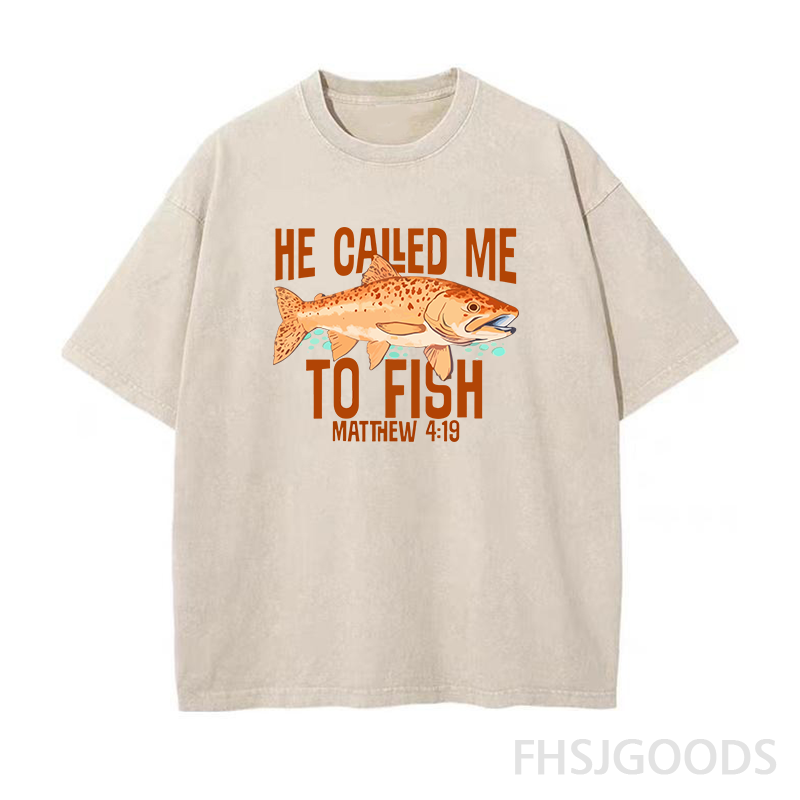 He Called Me to Fish Fishing Unisex Distressed T-Shirt
