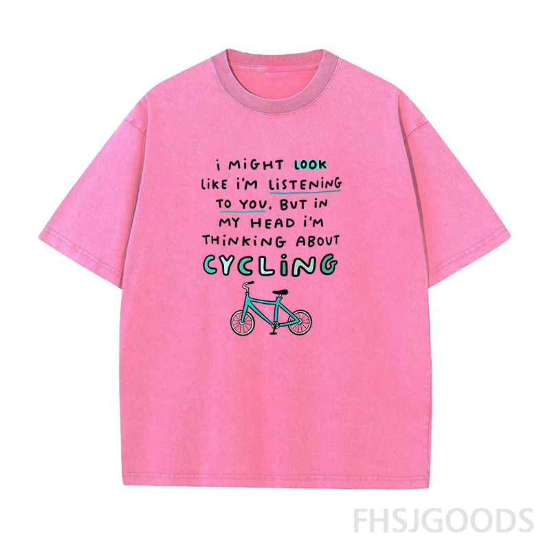 Thinking About Cycling Unisex Distressed T-Shirt