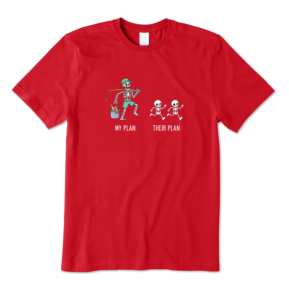 My Plan Their Plan Skeleton Fishing Father T-Shirt