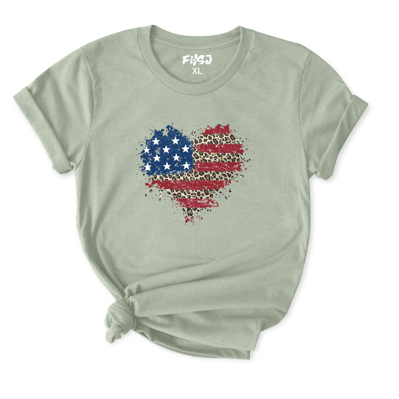 American Flag Heart T-Shirt for Women