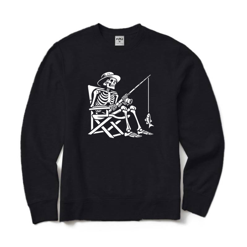 Skeleton Fishing Crewneck Sweatshirt