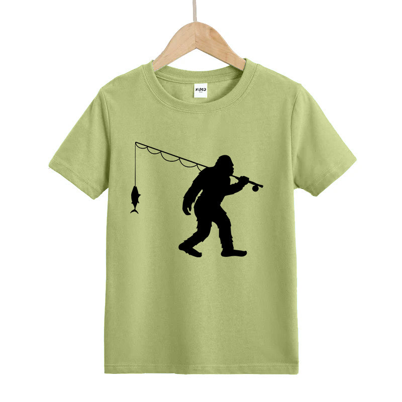 Bigfoot Fishing Kids T-Shirt