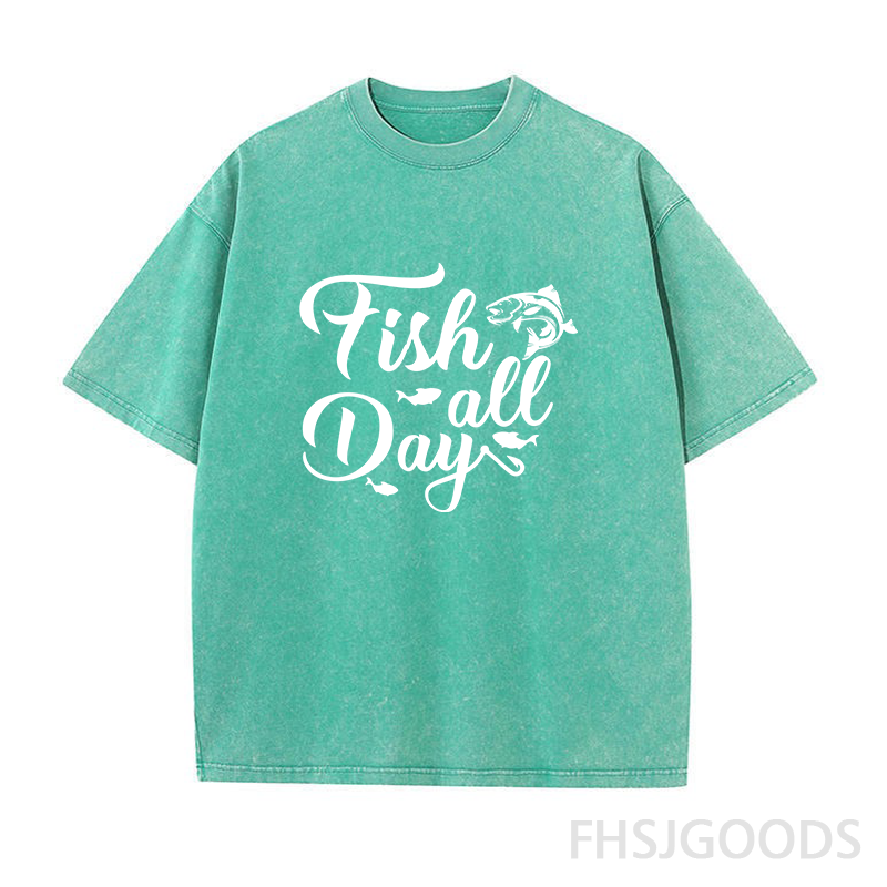 Fish All Day Performance Unisex Distressed T-Shirt