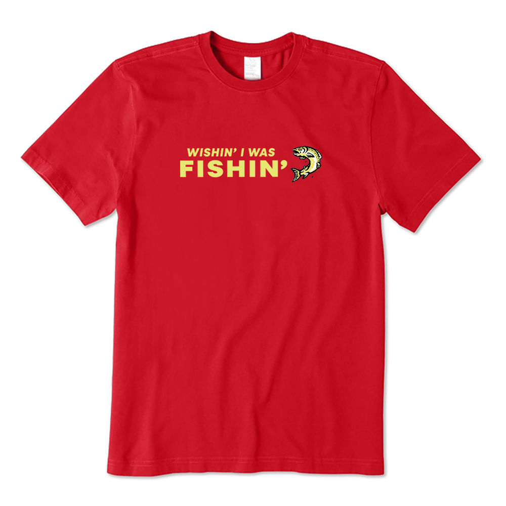 Retro Wishing I Was Fishing T-shirt