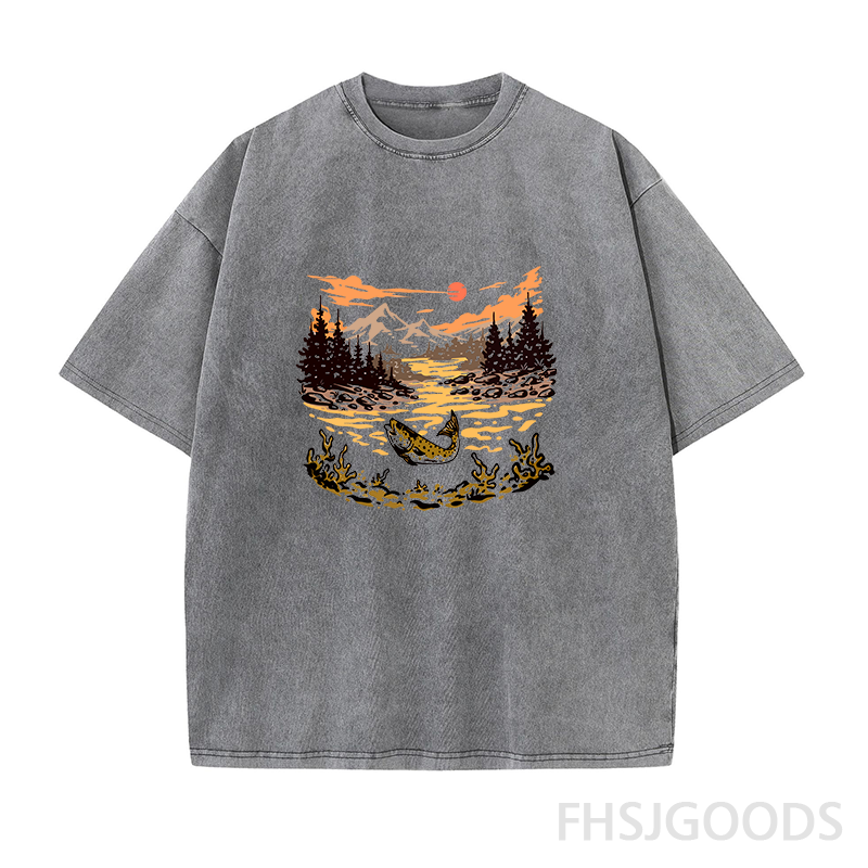 Let's Go Fishing Unisex Distressed T-Shirt