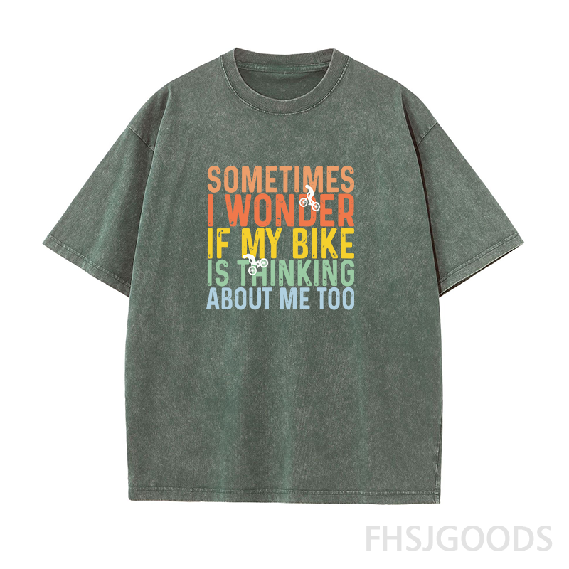 I Wonder If My Bike Is Think About Me Too Unisex Distressed T-Shirt