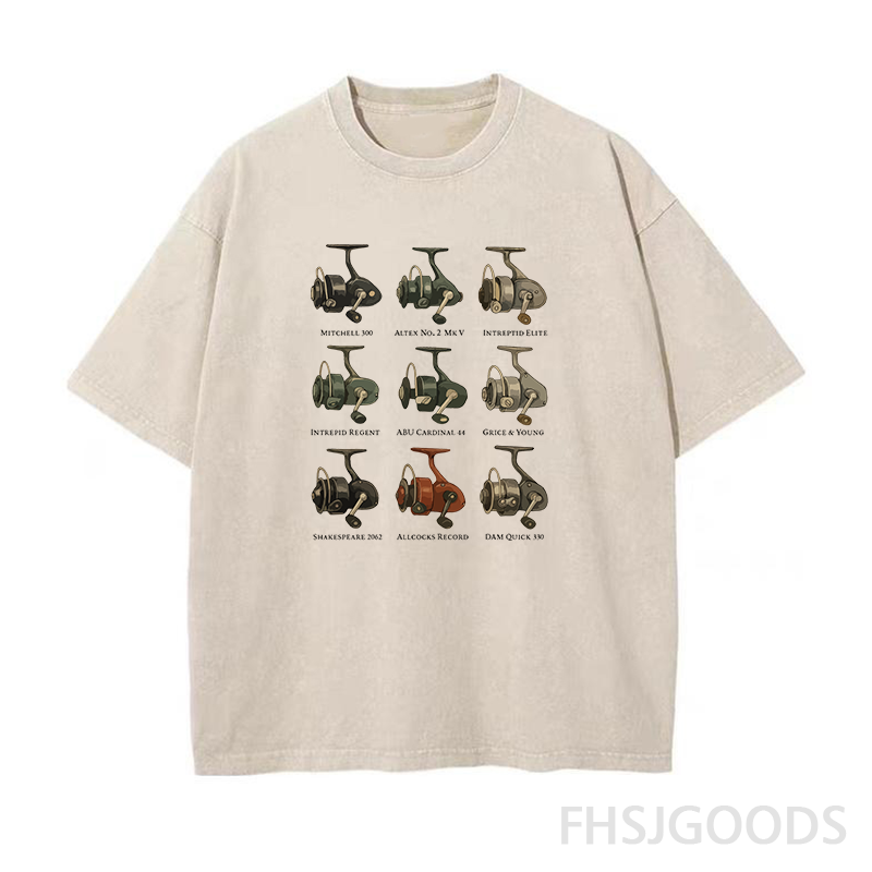 Fixed Spool Reels Fishing Unisex Distressed T-Shirt