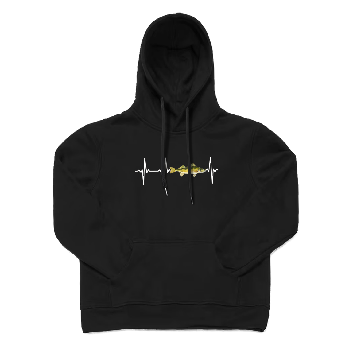 Walleye Heartbeat Fishing Hoodie