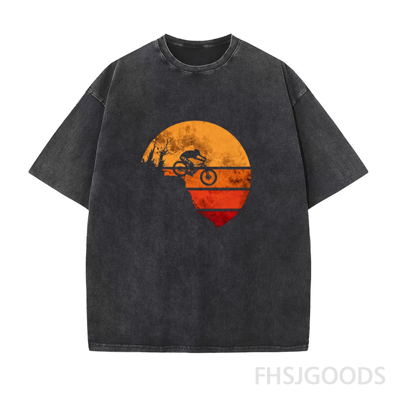 Retro Mountain Bike Unisex Distressed T-Shirt