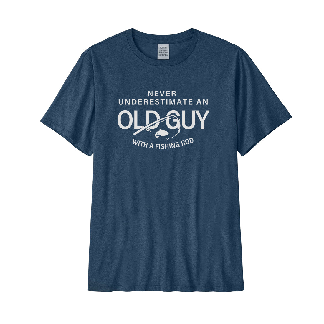 NEVER UNDERESTIMATE AN OLD GUY WITH A FISHING ROD Performance T-Shirt