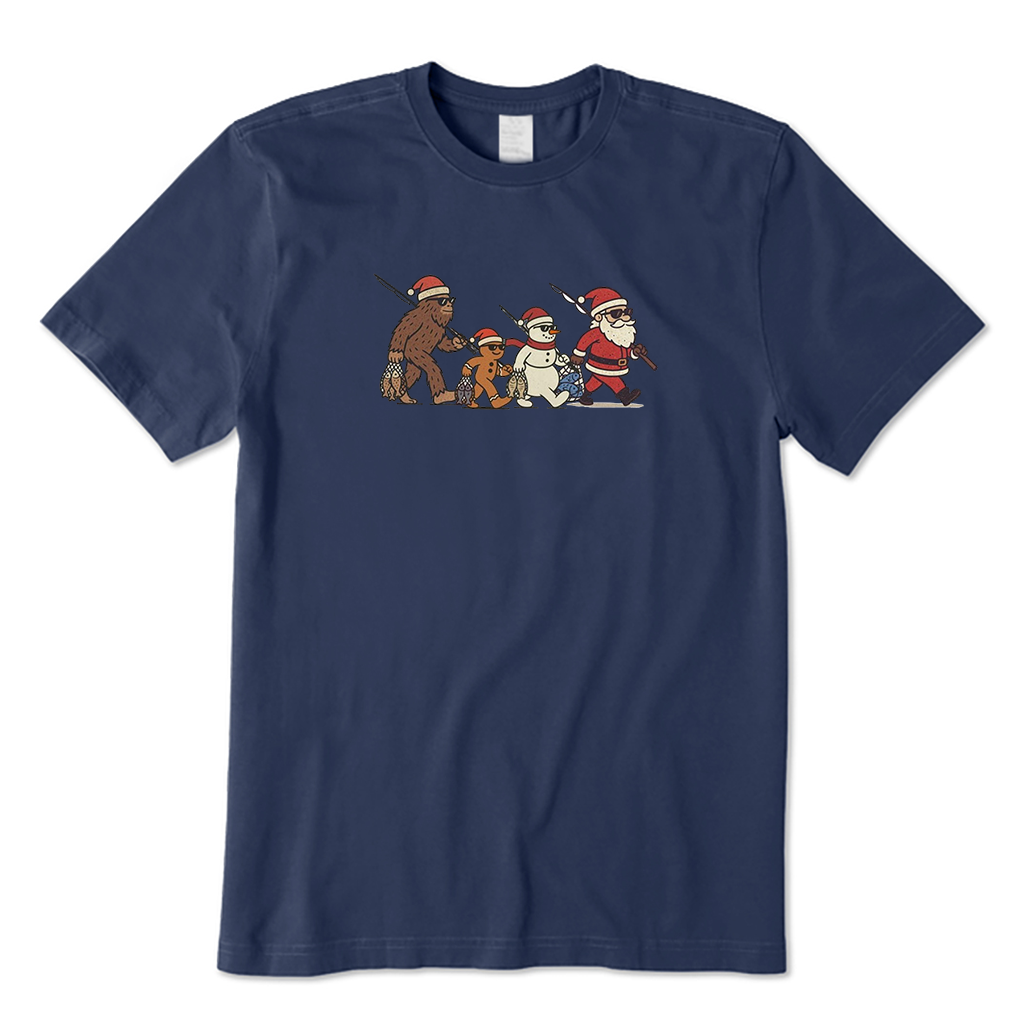 Bigfoot Santa Fisherman T-Shirt