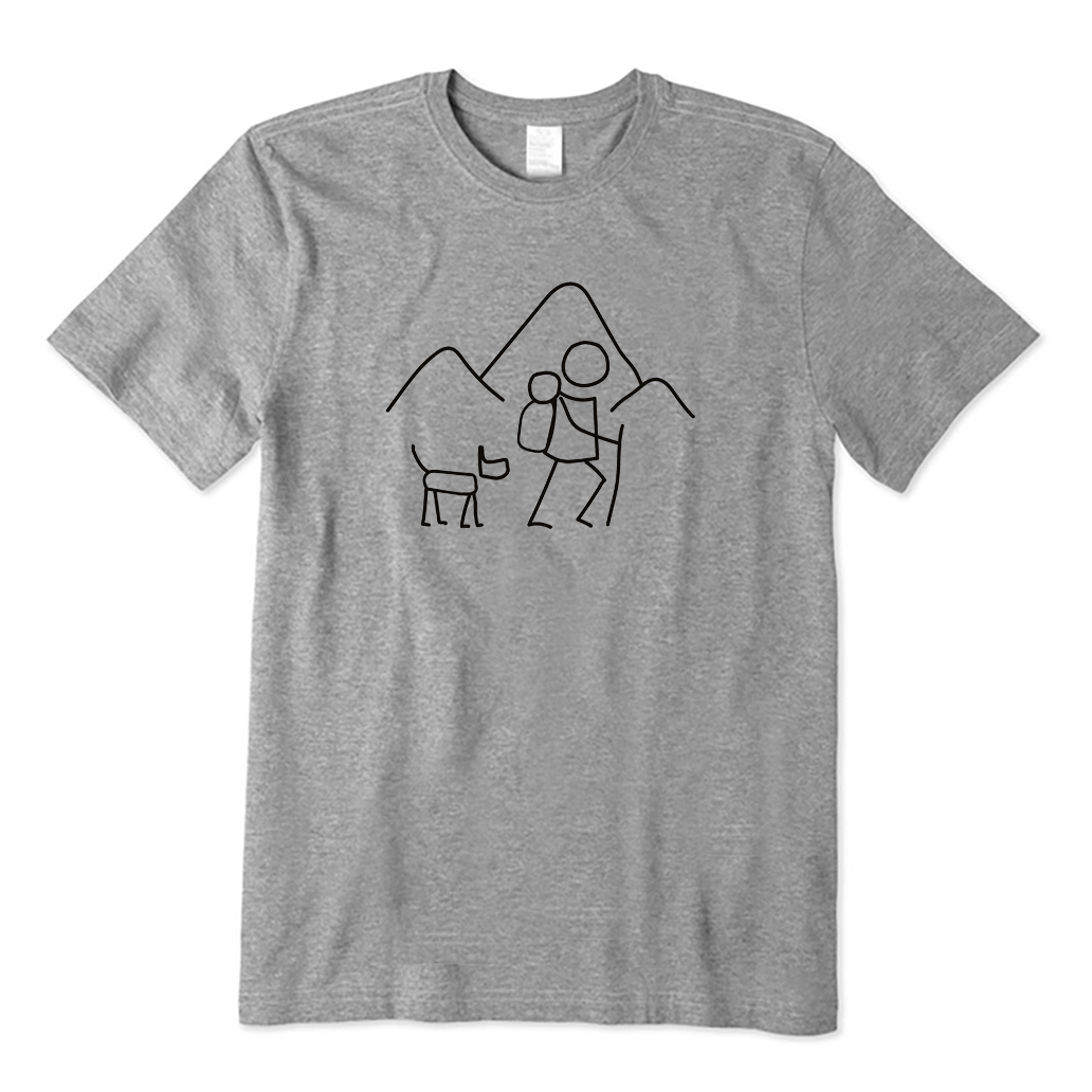 Stick Figure Hiker Dog T-Shirt