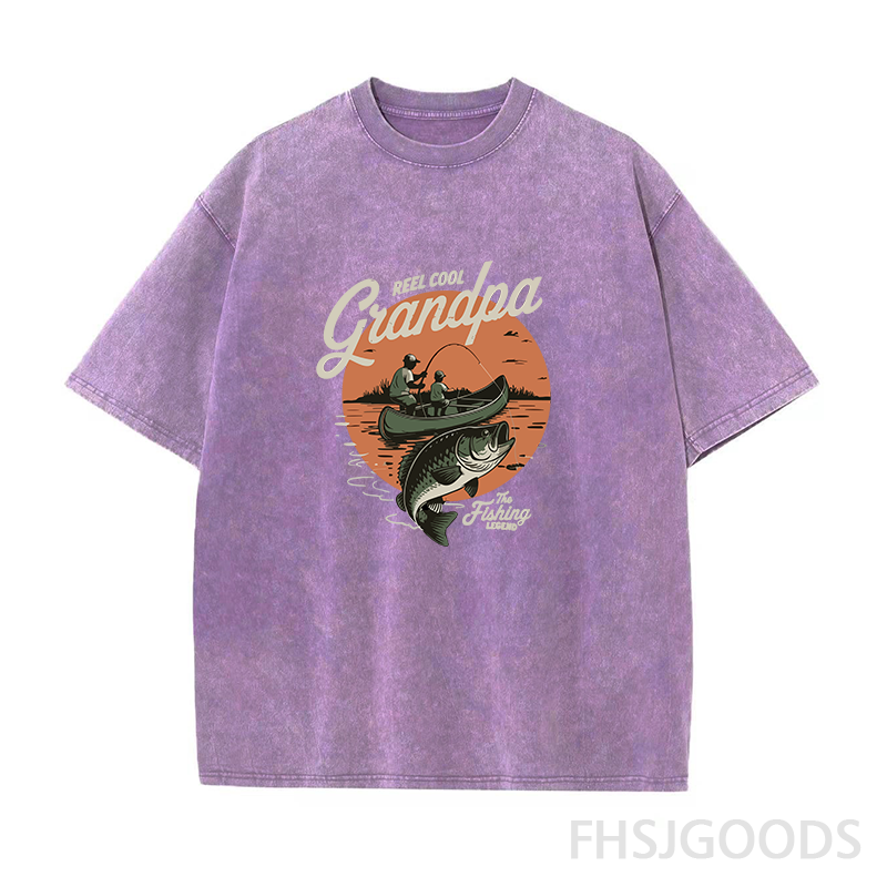 Reel Cool Grandpa Unisex Distressed T-Shirt