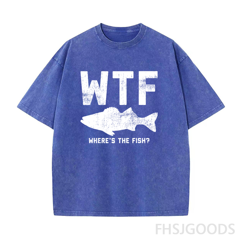 WTF Where's The Fish Unisex Distressed T-Shirt