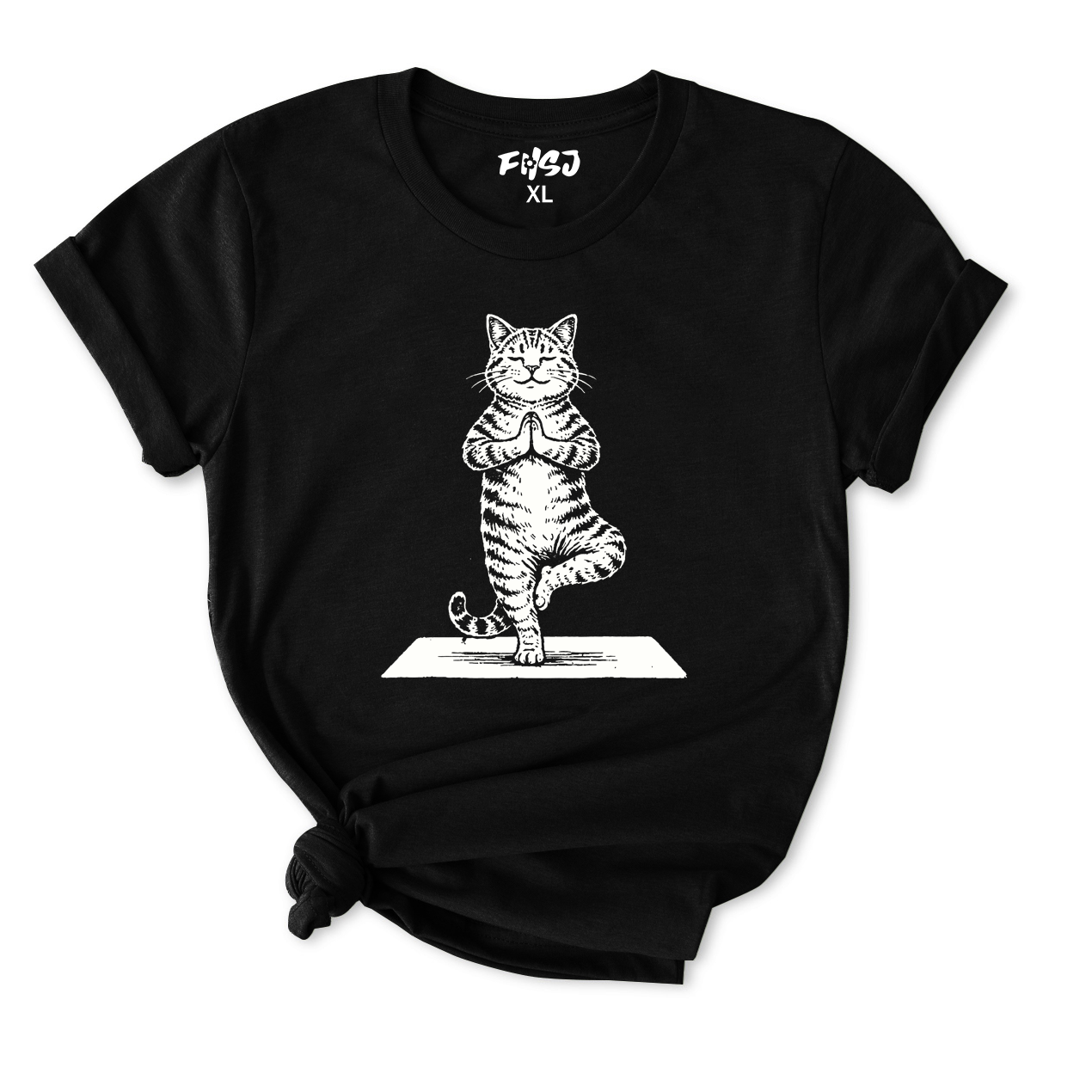 Funny Cat Yoga Pose T-Shirt for Women