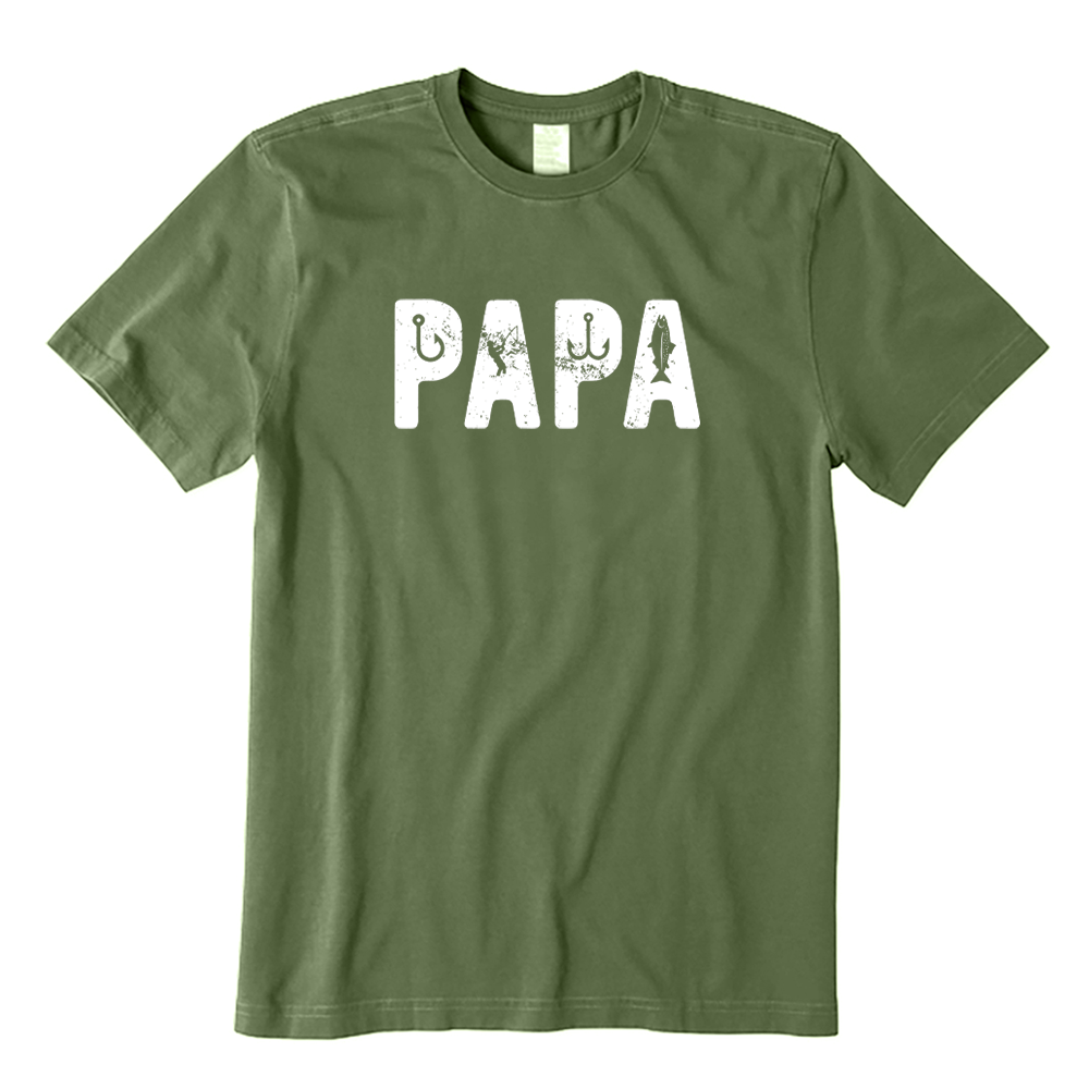 Vintage Papa Fishing Graphic T-shirt