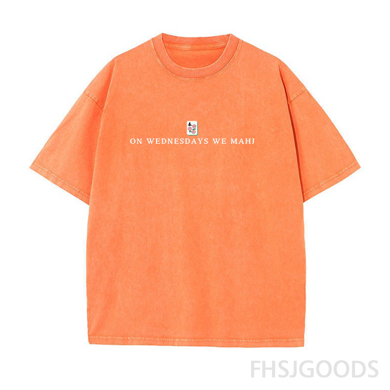On Wednesdays We Mahjong Unisex Distressed T-Shirt