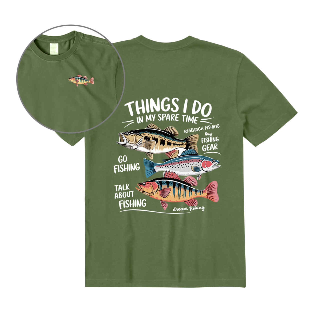Fishing Things I Do In My Spare Time Back Graphic T-Shirt