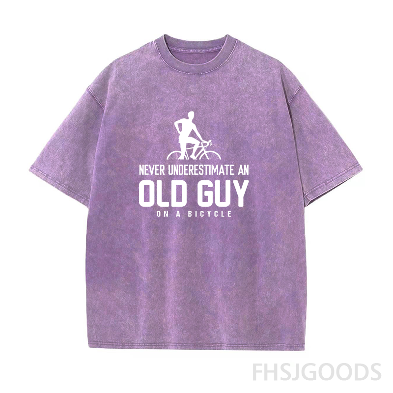 Old Guy on A Bicycle Unisex Distressed T-Shirt